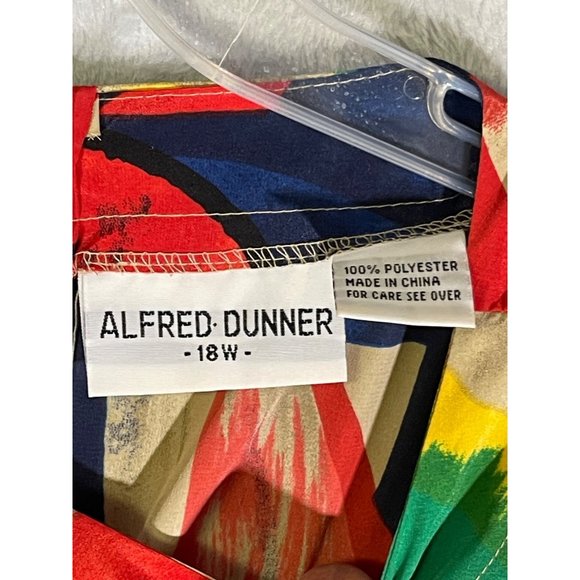 Alfred Dunner womens plus size 18W Blouse multi-color 3 bottons on back pre-owne - Picture 9 of 16
